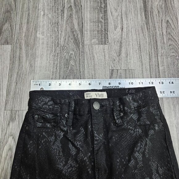 YMI Jeans Womens Large Black Skinny High Rise Snake Print Stretch Pants - Picture 8 of 12